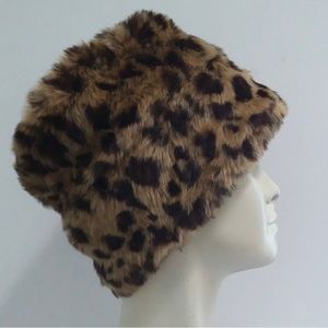 Nine West Leopard Print Faux Fur Hat